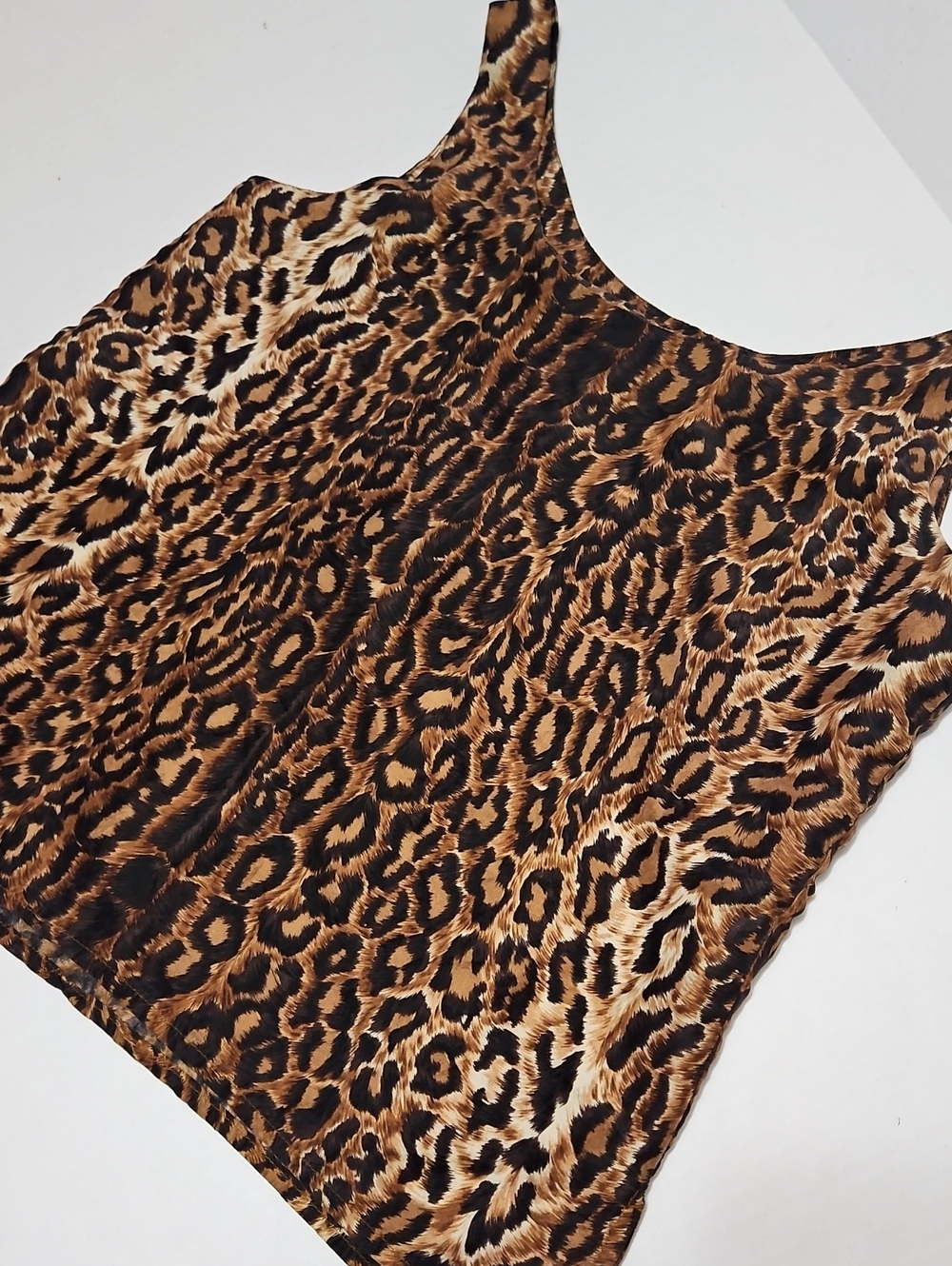 Express Leopard Print 100% Silk Tank Top - Brown Black Size S